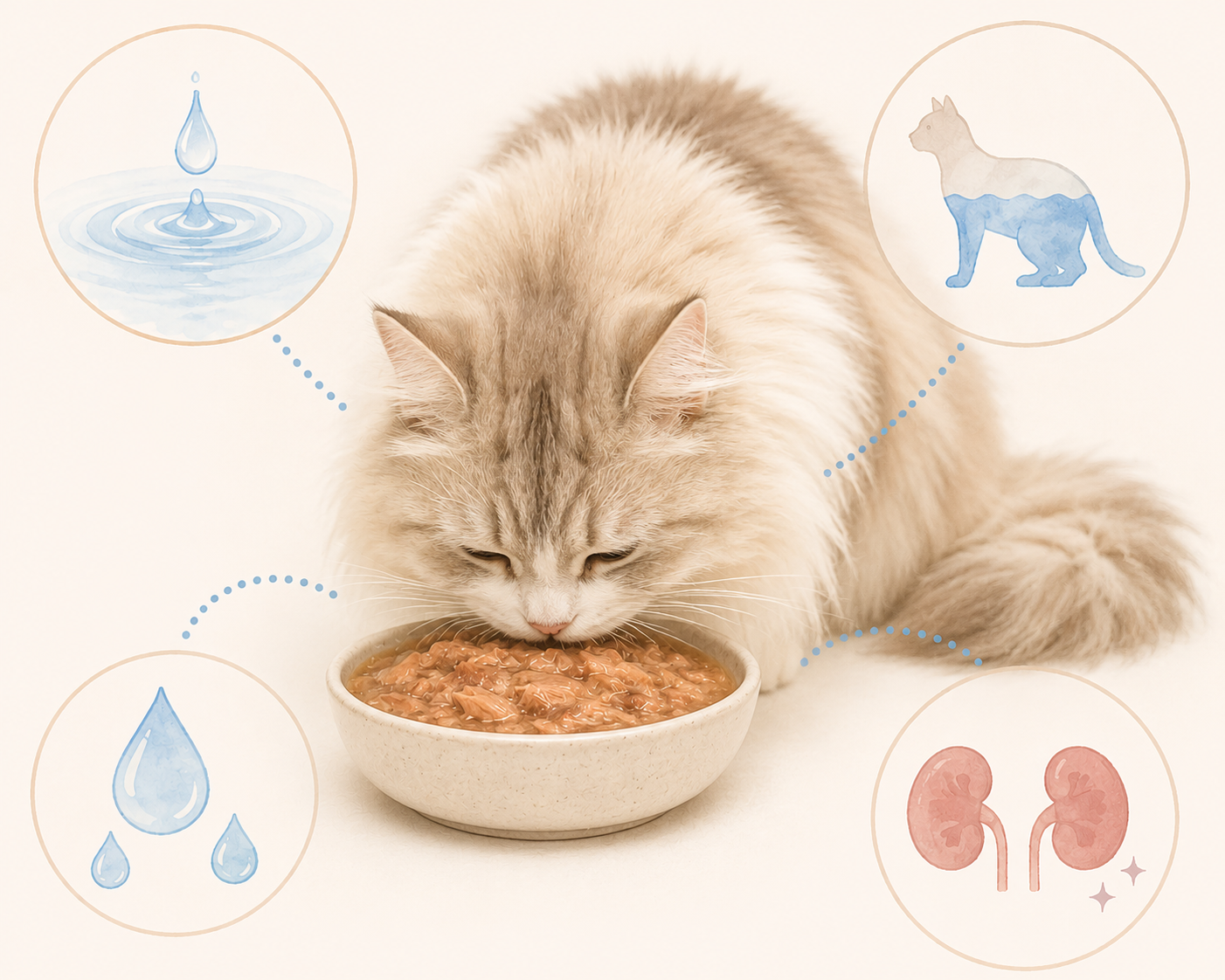 ウェットフードを食べる猫